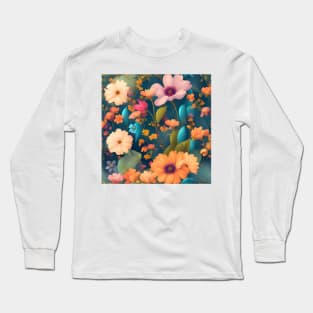 Dreamy Summer Flowers Long Sleeve T-Shirt